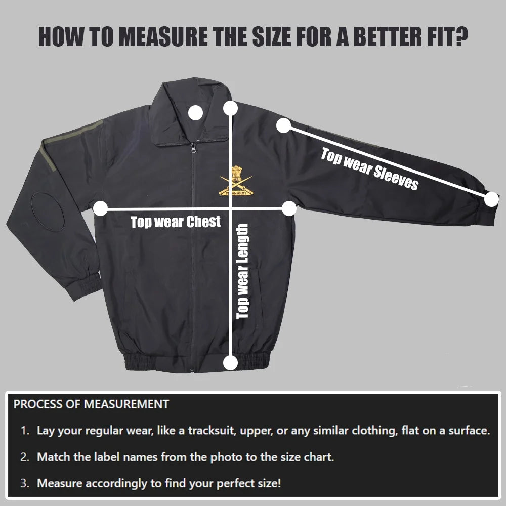 Indian Army Tracksuit (Black with Green Strips)