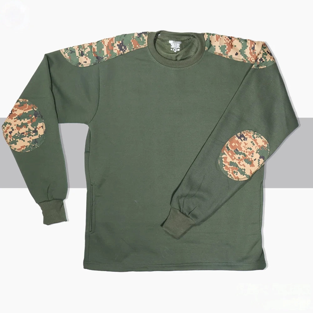 Winter Round Neck T-shirt with Army Print and OG