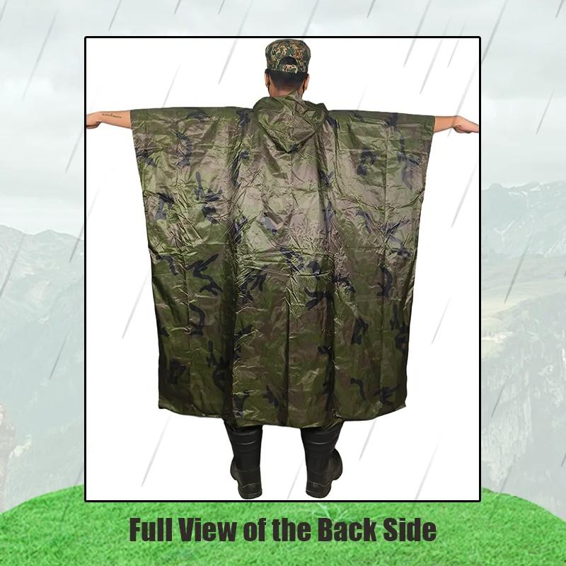 Military Dark Camo Rain Poncho