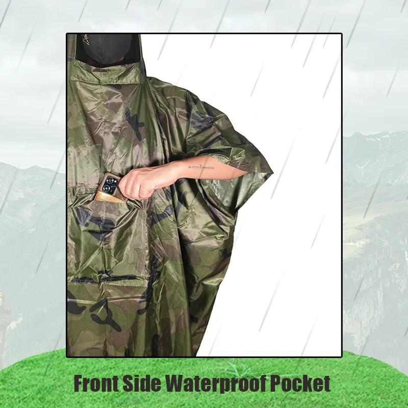 Military Dark Camo Rain Poncho