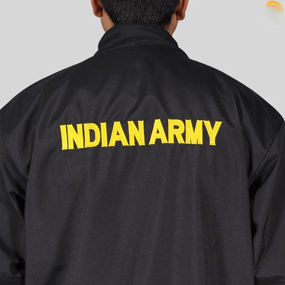 Indian Army Tracksuit (Black with Green Strips)