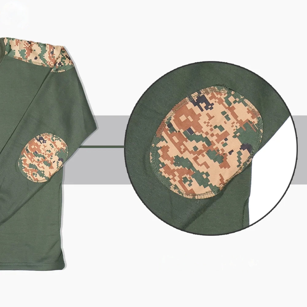 Winter Round Neck T-shirt with Army Print and OG