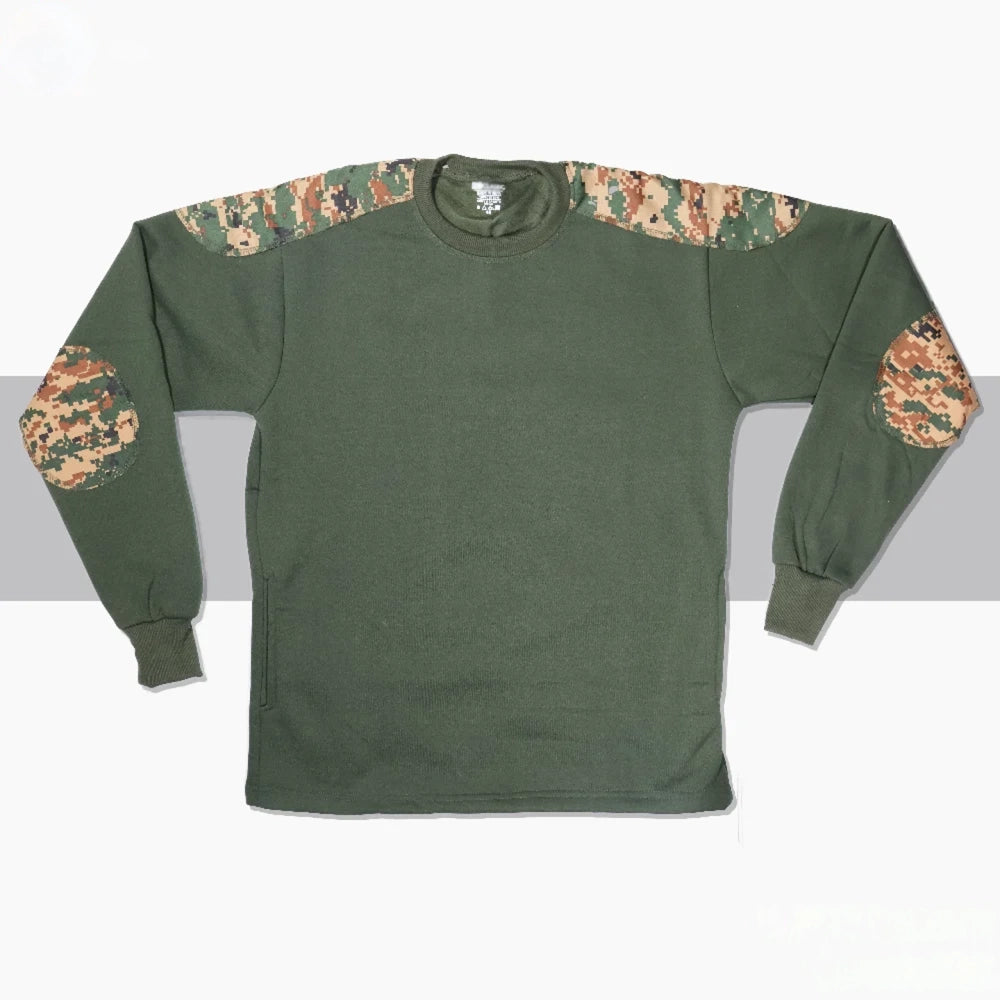 Winter Round Neck T-shirt with Army Print and OG