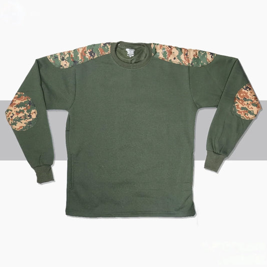 Winter Round Neck T-shirt with Army Print and OG